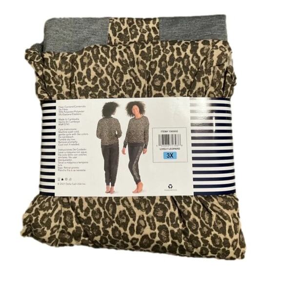 Splendid Pajama Leopard Set Soft 2-piece Ladies Plus Size 3X NEW! - Picture 3 of 5